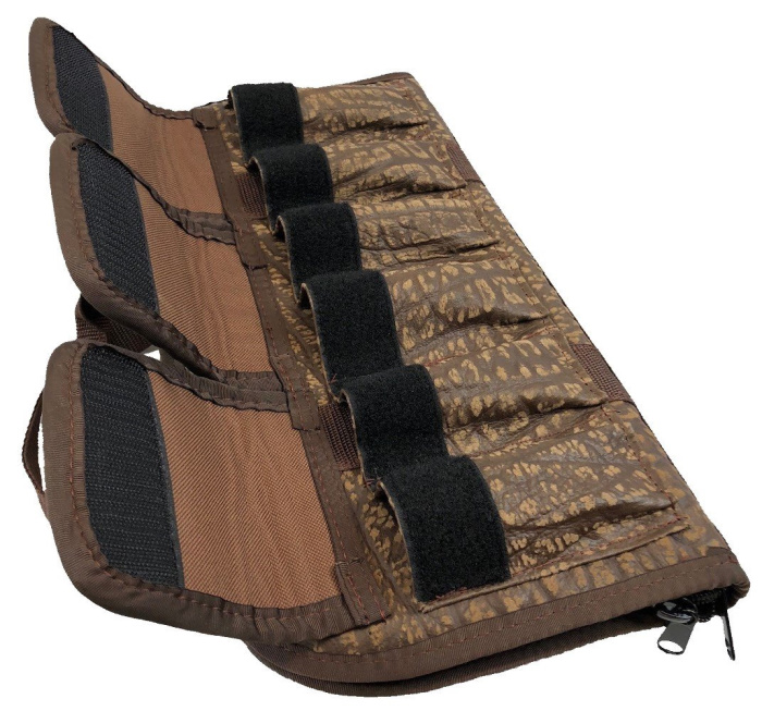 Cape Buffalo Hide Handgun Range Case with Mag Storage [BuffGunMagCase